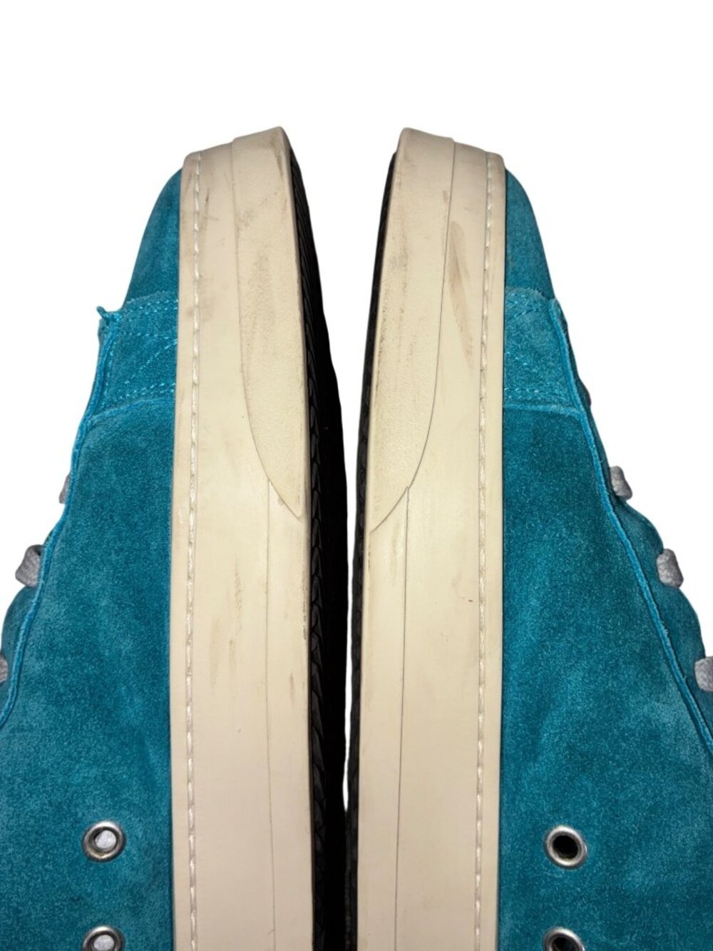 P448 Jack Caraibi Mens Low Top Suede Sneakers EU 48 US 14 Turquoise Blue - Picture 9 of 14